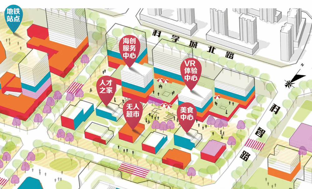 天府海創園混合功能業態佈局效果圖(圖據成都日報)