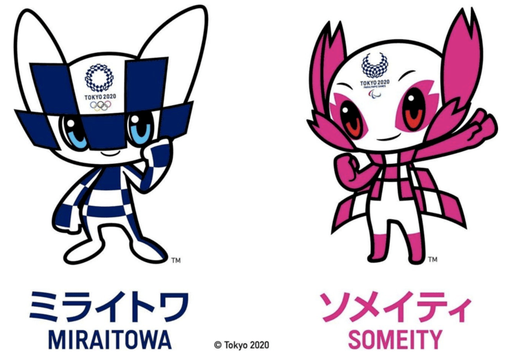 东京 2020 的奥运会吉祥物,是它们  miraitowa 和 someity