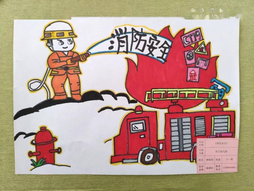 关注消防安全 提升防灾意识——永泰县东门幼儿园开展消防绘画作品与