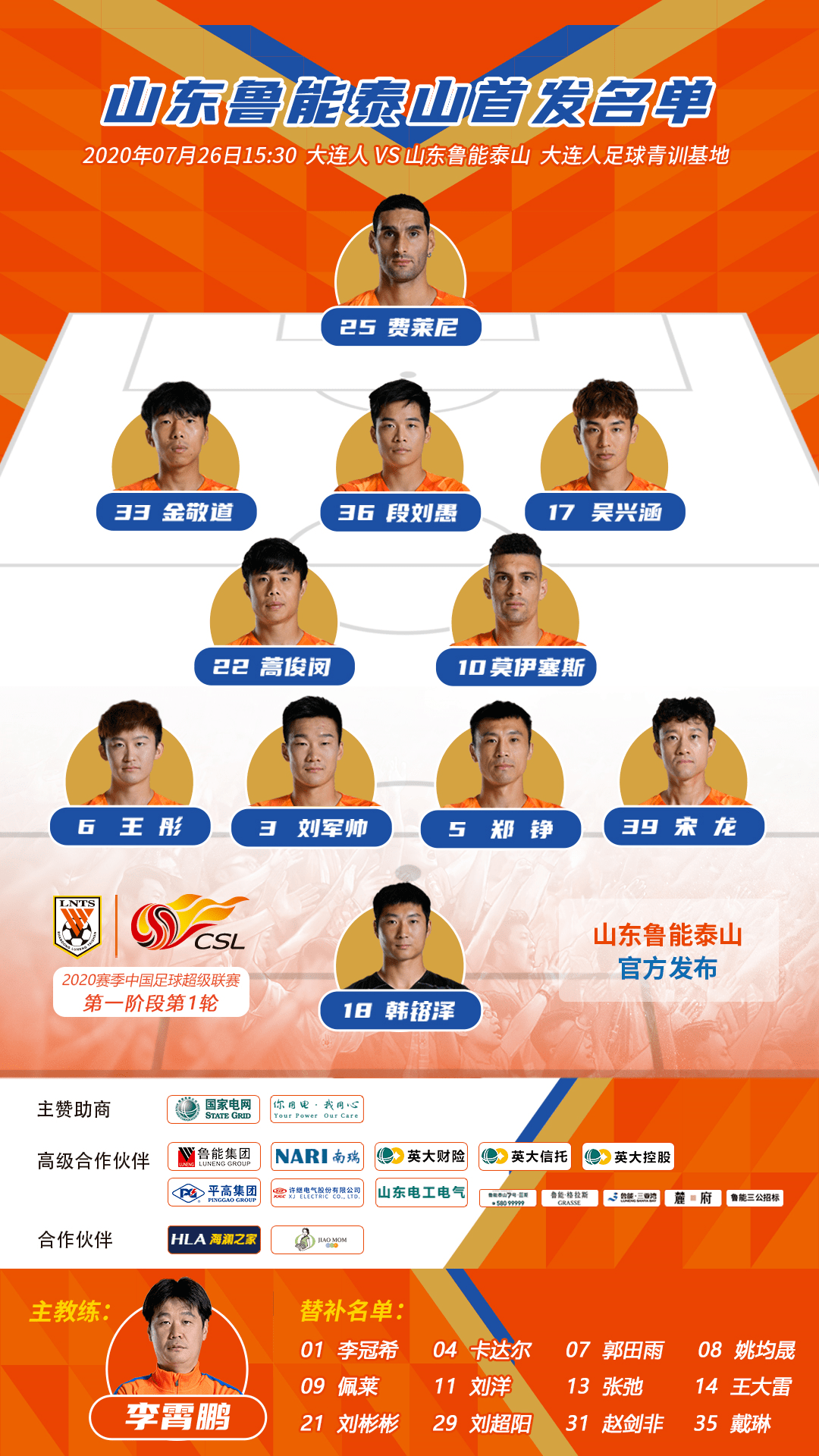 【战报】开门红!费莱尼帽子戏法 大连人2:3山东鲁能泰山