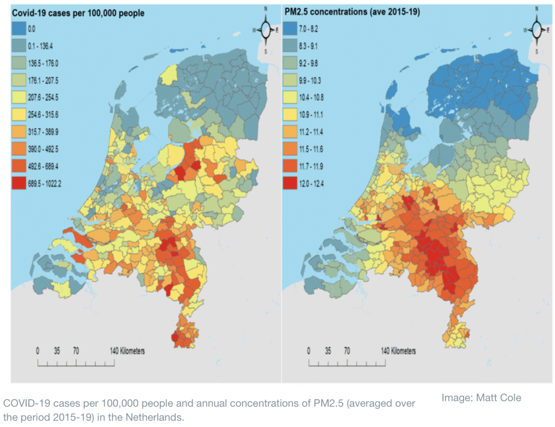 空气污染与新冠感染正相关:pm2.5每增加1微克/立方米,病例增加16%!