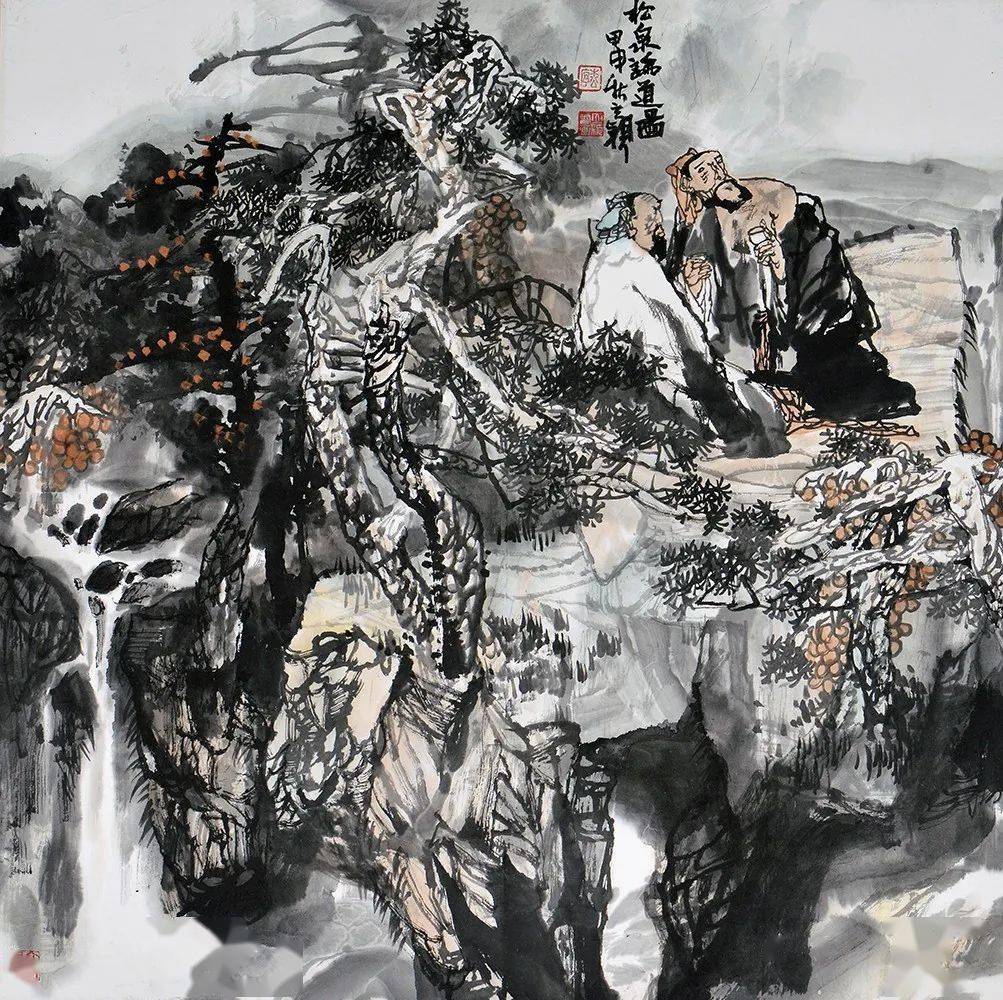 韓敬偉《鄉音》67×67cm▲ 方楚喬《雨餘山績翠》68×68cm▲ 程