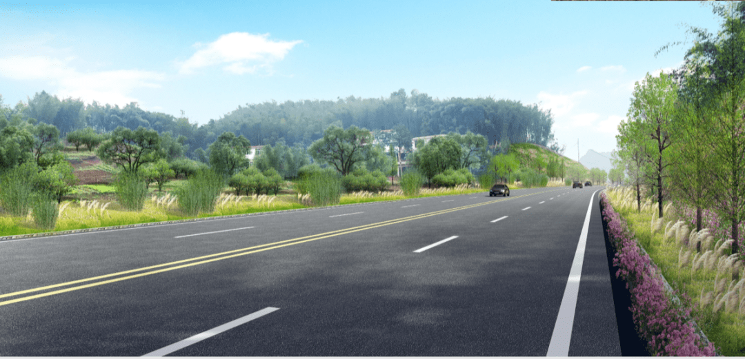 箐岭烟霞, 溪山叠翠"四个竹文化主题景观节点 ▲长宁河大桥起点效果图