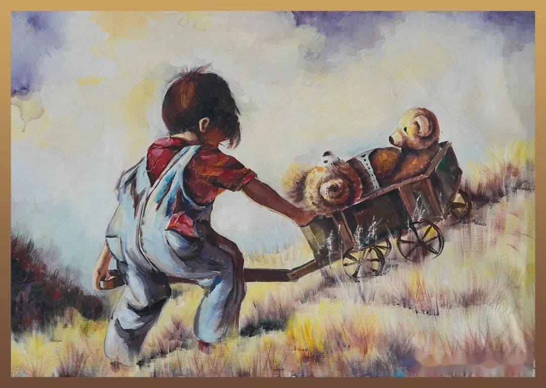 《推车的小男孩》(水粉画)高鹏飞中核北方核燃料元件有限公司《阴山
