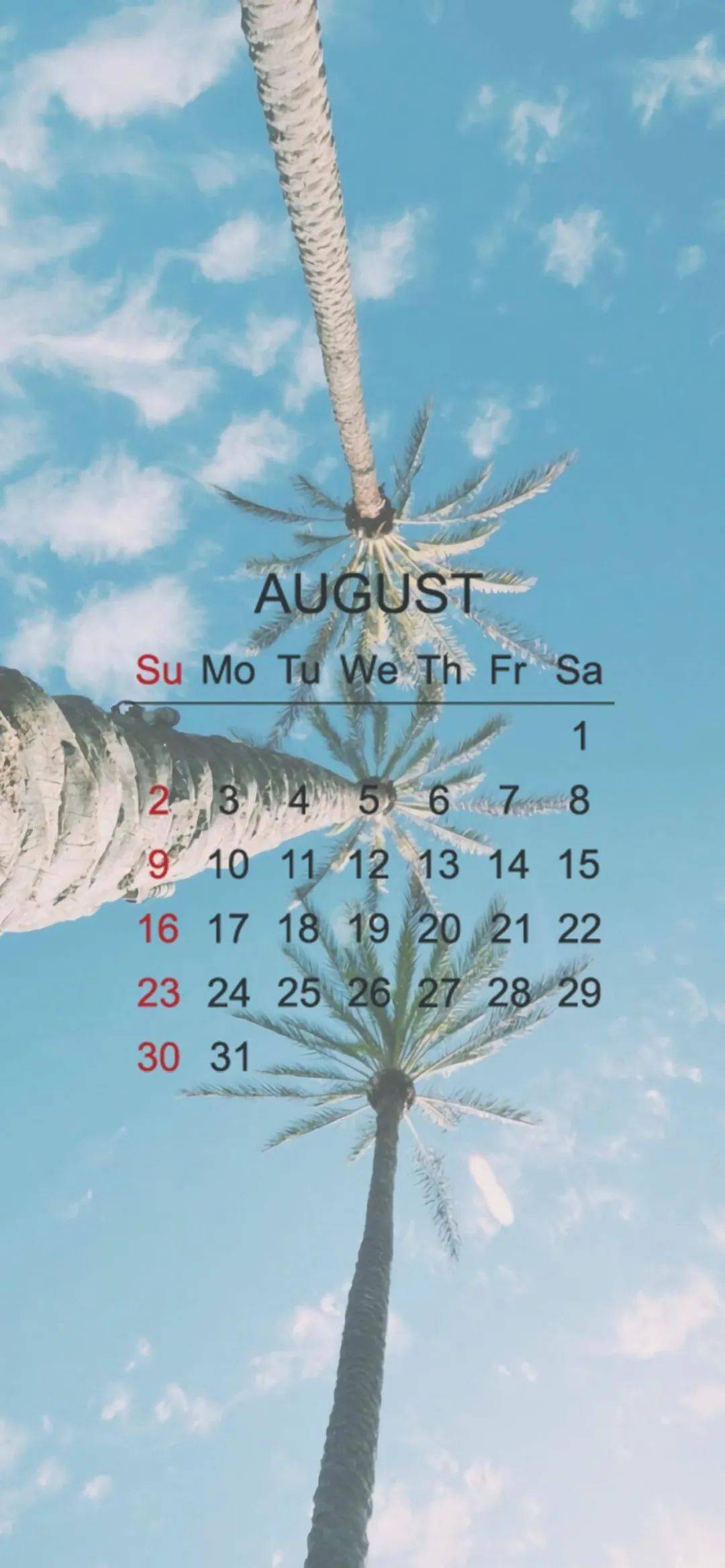 壁纸八月份日历壁纸换个新开始