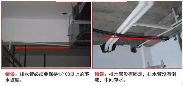 1,排水管坡度問題:冷媒管路安裝質量問題案例:6,規範冷媒管路施工5