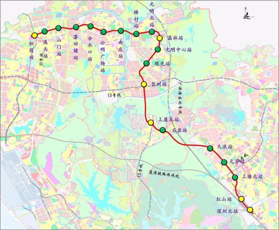 6号线(含一期,二期)示意图此外,深圳地铁6号线还有一条支线现还在