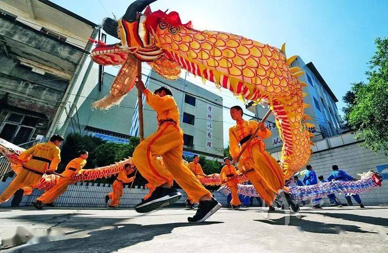 人龙合一舞跃飞天泸州雨坛彩龙