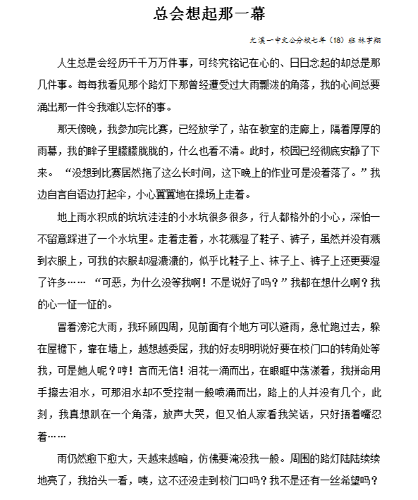 学生习作我总会想起那一幕