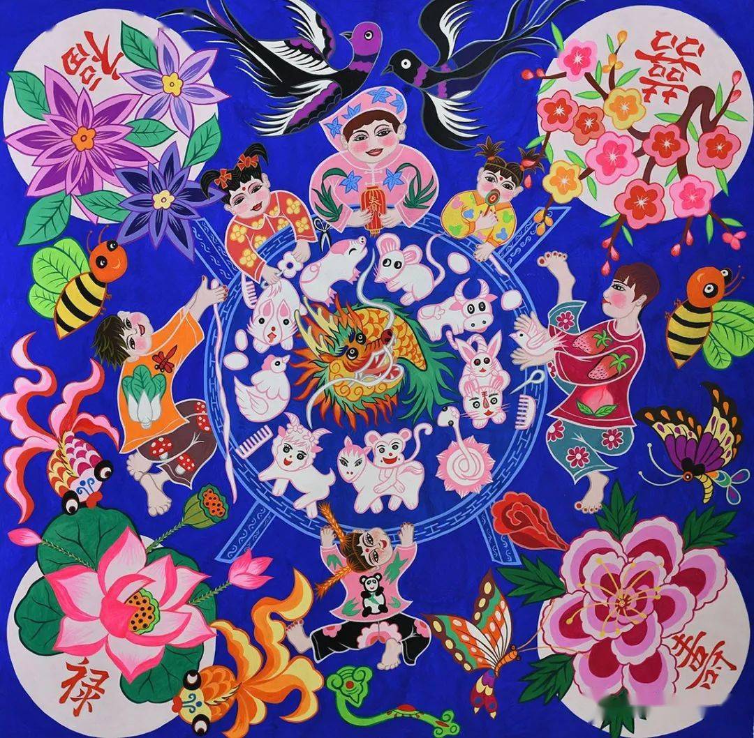 郭佳鑫《金秋》冯淑玉《美丽乡村》冯秀云《深山出俊鸟》郭福星《脱贫