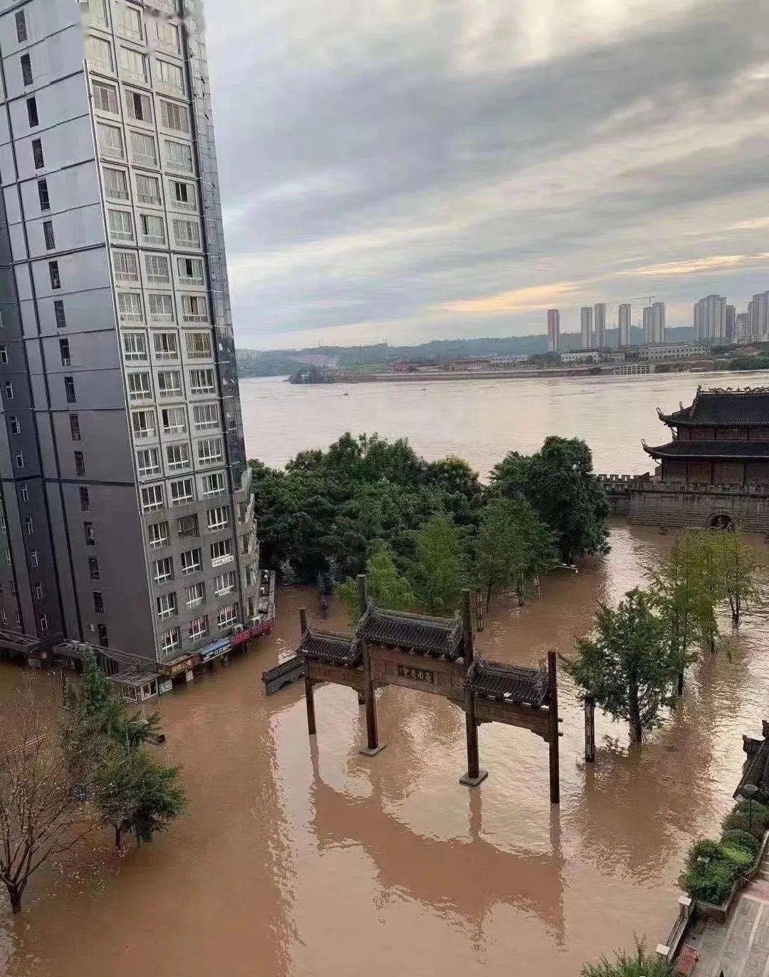 实拍洪峰过境泸州杜家街东门口滨江路等多地被淹视频多图