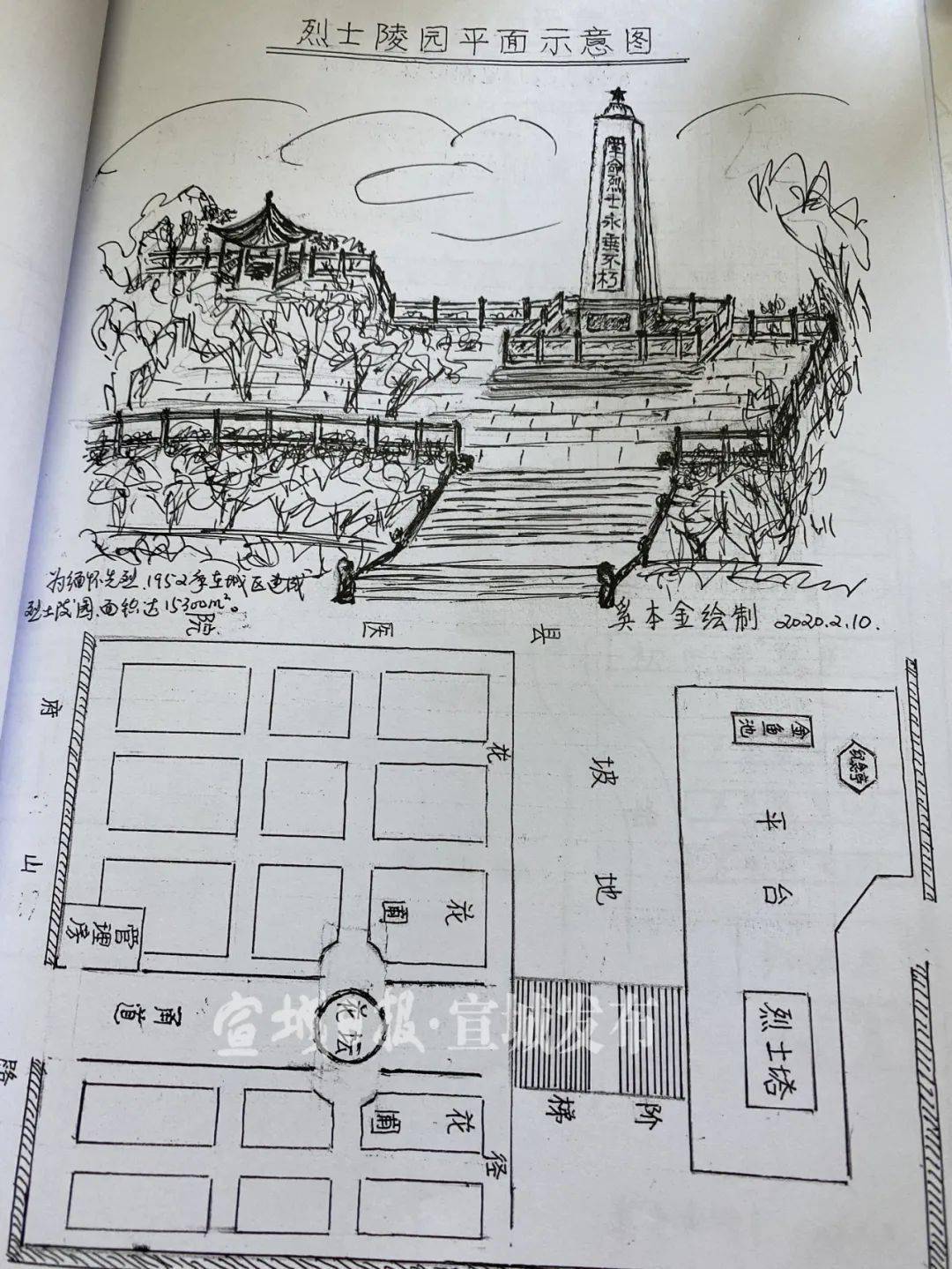 大爷手绘60年前老宣城看完想说你大爷永远是你大爷