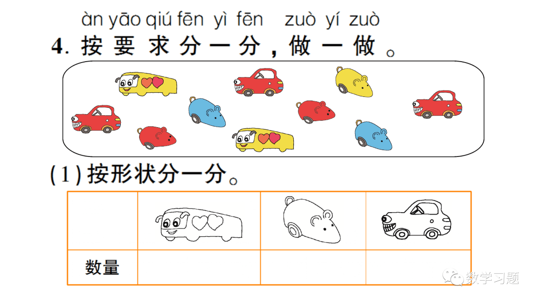 小学一年级数学下册:第三单元《分类与整理》强化训练!