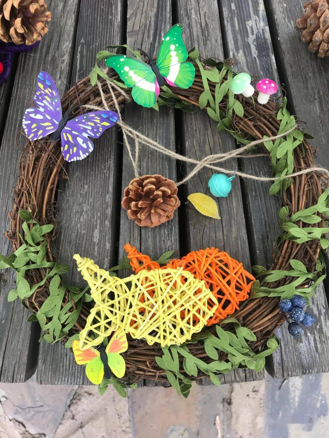 优创发布园艺养心工作坊花环diy活动我们把秋天戴在了身上