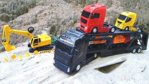 黑色双层货车运输卡车头学习色彩