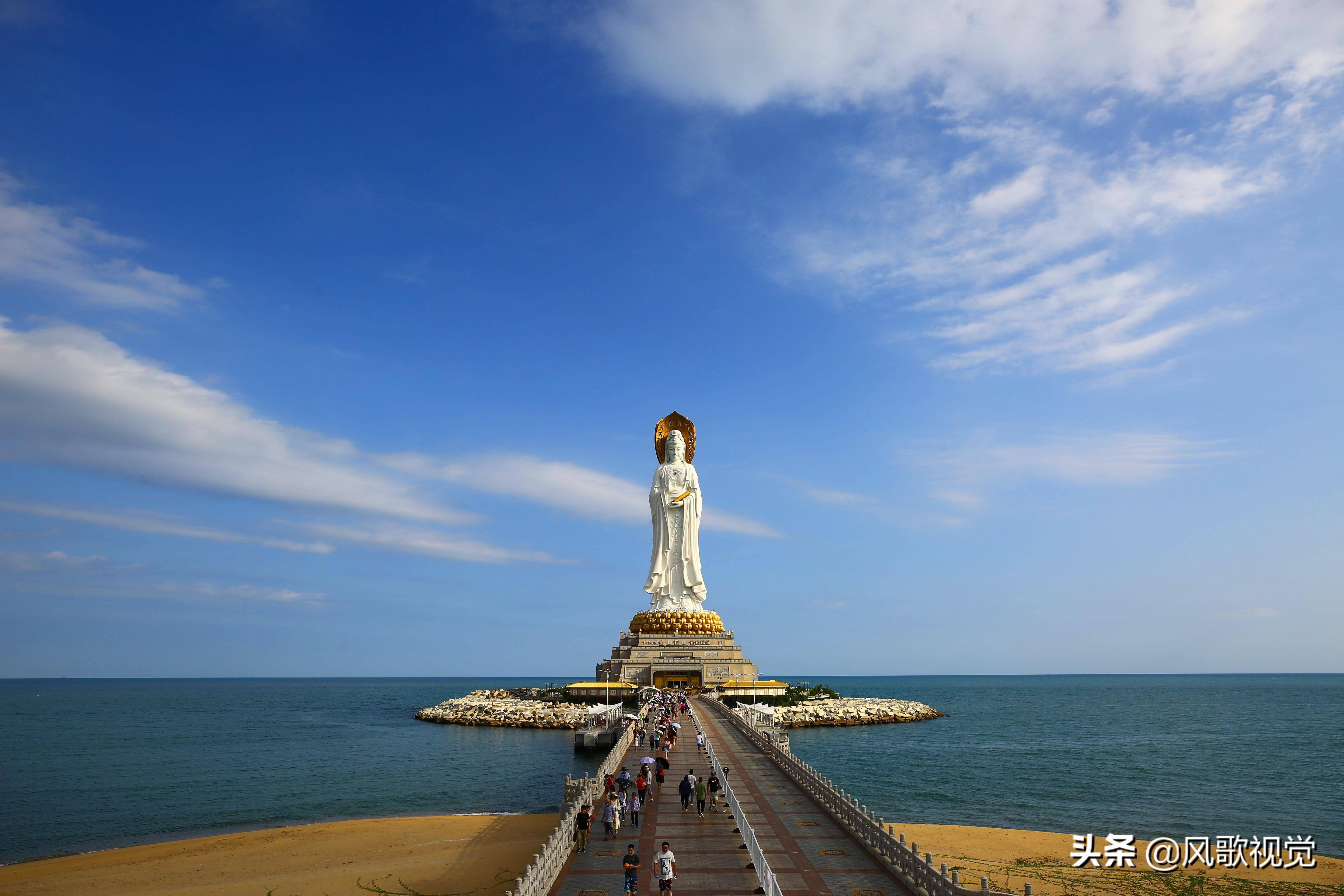 三亚景点中的世界之最:108米海上观音,令人神往
