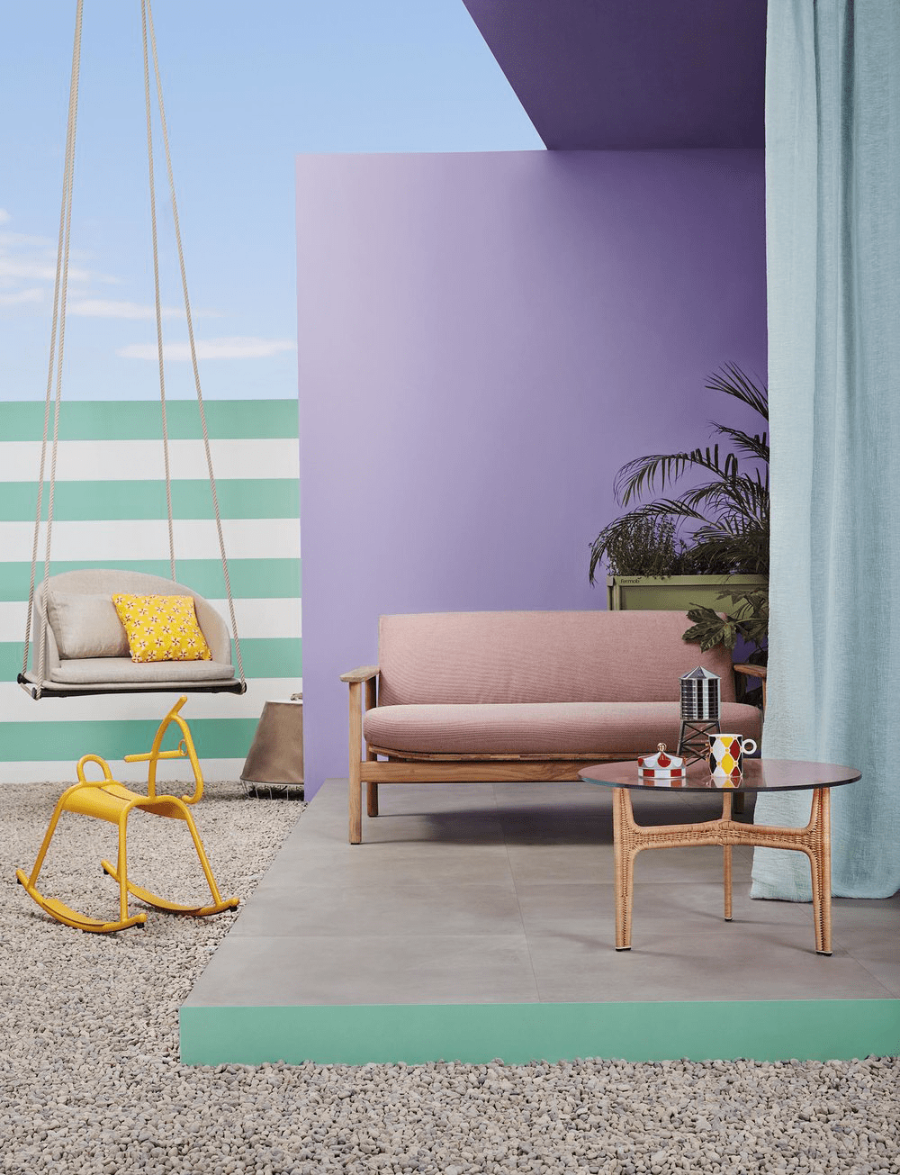 马卡龙色的软装搭配爱极了这么甜的空间设计