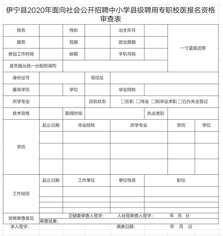 伊寧縣2020年面向社會公開招聘中小學縣級聘用專職校醫的公告