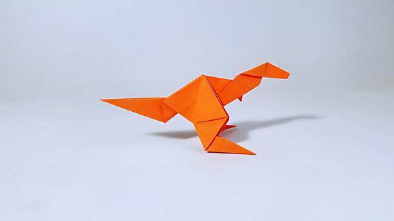 教你手工折纸简单霸王龙简单形象折纸恐龙儿童很喜欢