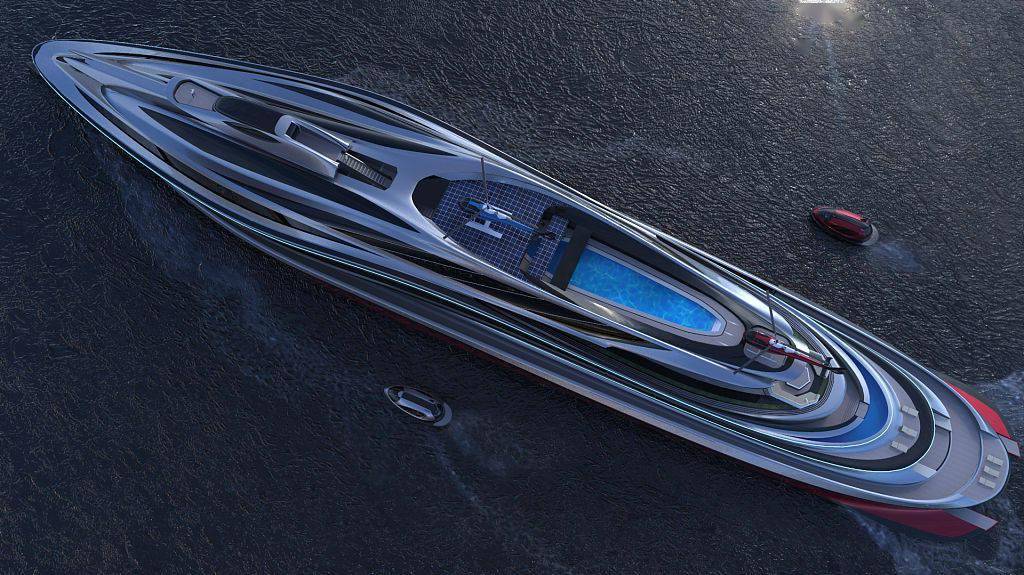 34亿豪华"天鹅"游艇发布 "头部"可拆卸变小船_拉扎里尼