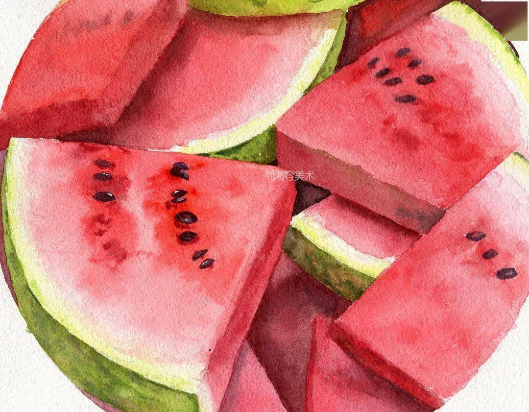火爆ins的水彩画这水果真让人垂涎欲滴啊