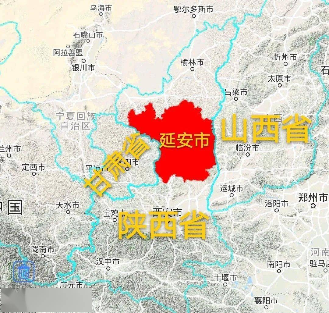 延安市地区地图图片