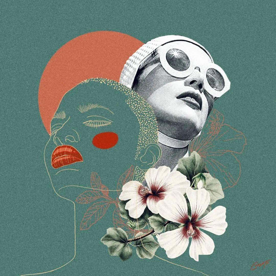 这种拼贴海报风格很独特