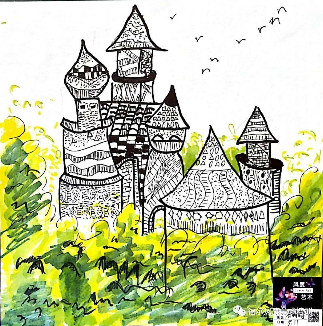 丛林中的城堡老师您辛苦了经典线描美味橙汁小猫咪真顽皮老师节日快乐