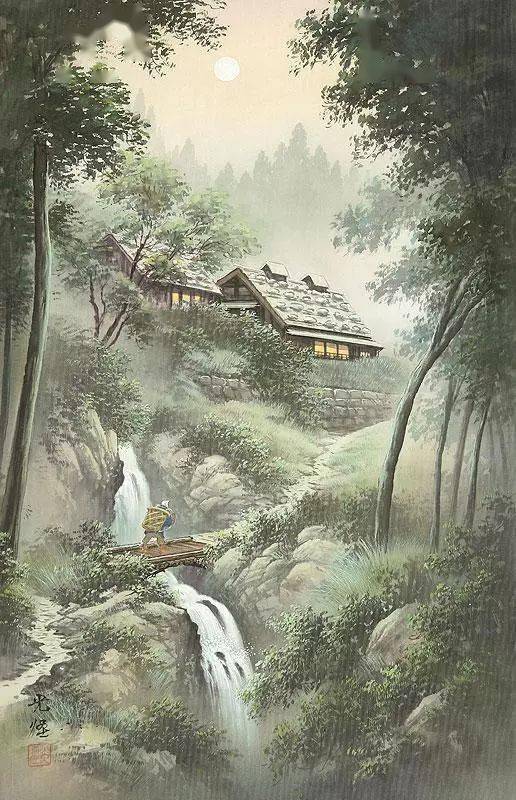 世外桃源日本画家小岛光径笔下的美丽乡村
