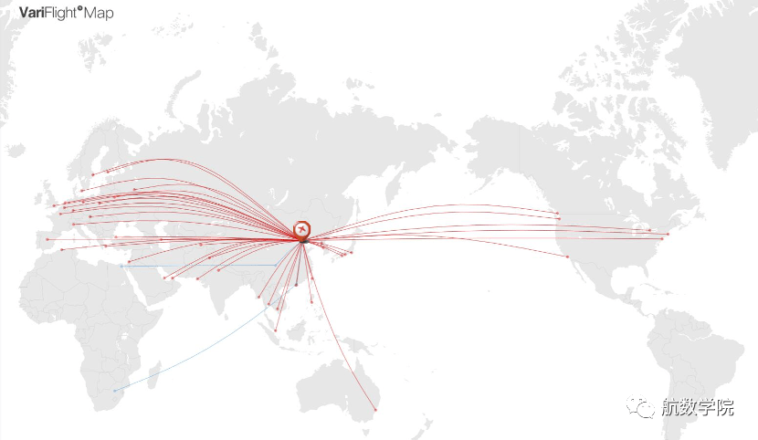 variflight.com/,从2020年 9月15日开始的一个月内的航线数据.