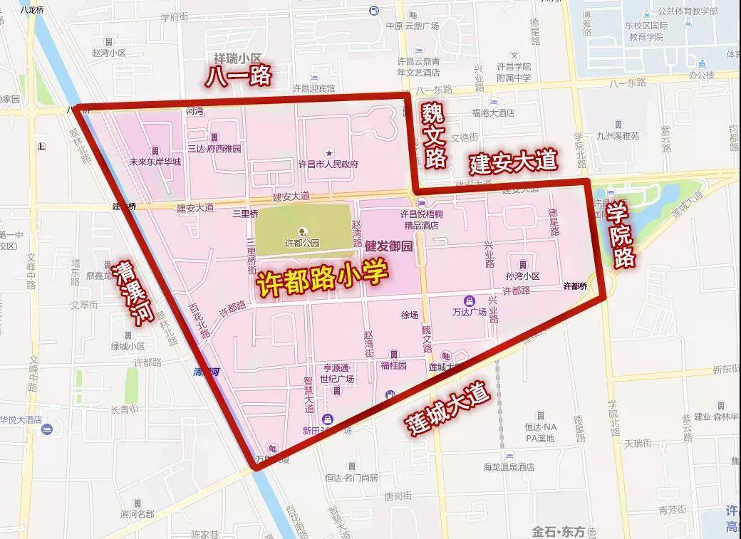 许昌市小学学区划分图图片