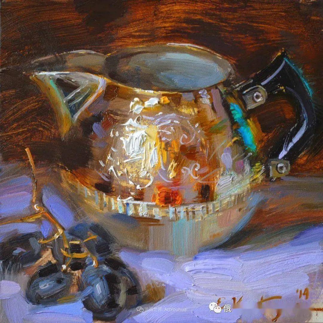 俄罗斯女画家埃琳娜卡特修拉静物油画作品赏析