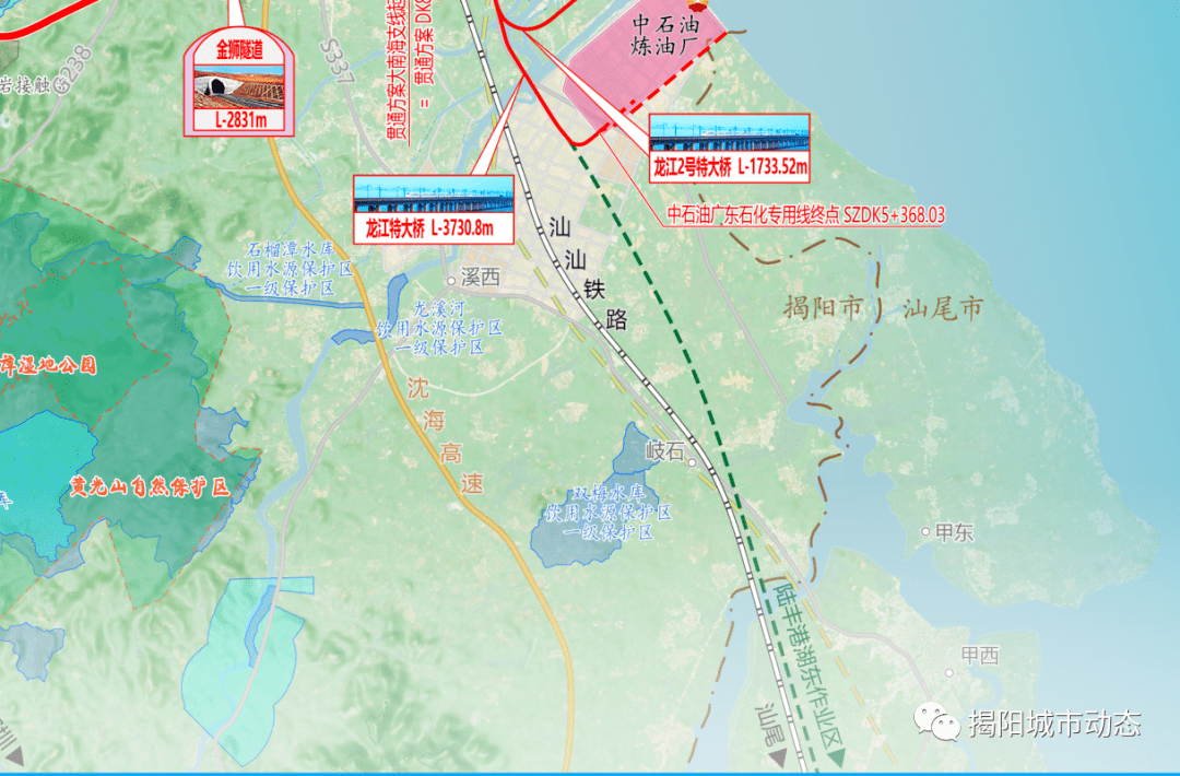 关注揭惠铁路规划图曝光普宁北站洪阳站将设在这里