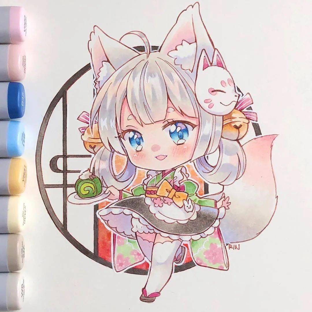 画的超好的马克笔动漫手绘可爱风