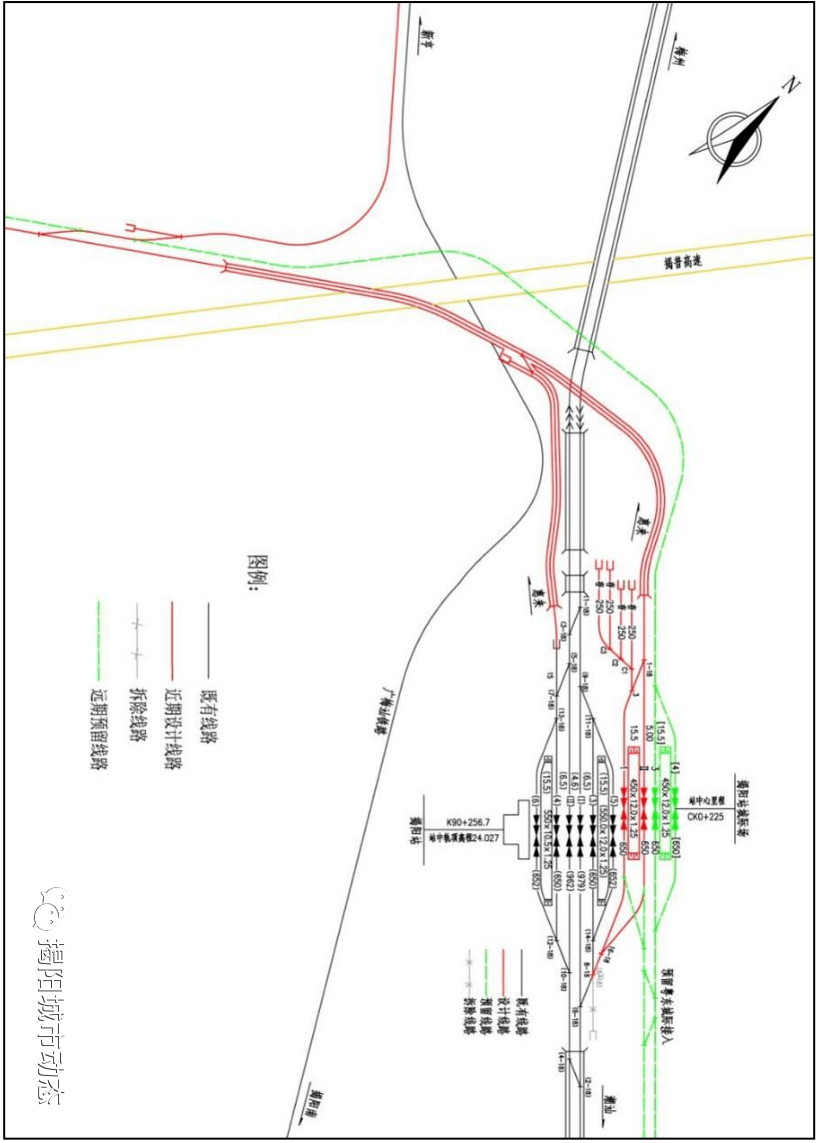 关注揭惠铁路规划图曝光普宁北站洪阳站将设在这里