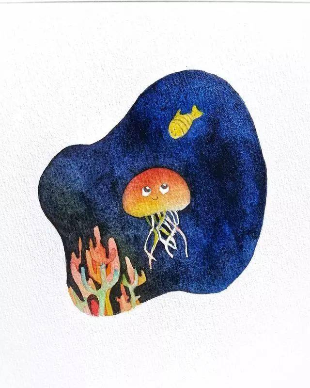 水彩画手绘简单水彩小画这样的水彩作品才适合新手画