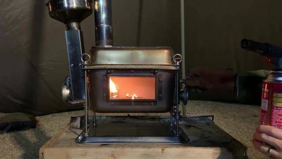 木质颗粒燃烧器营地m炉项目第4部分的自制木炉