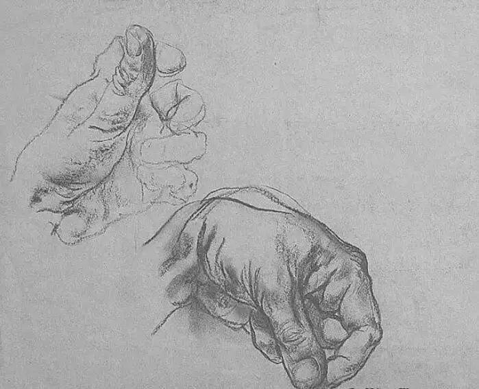 画人难画手94幅手部刻画作品拿去临摹