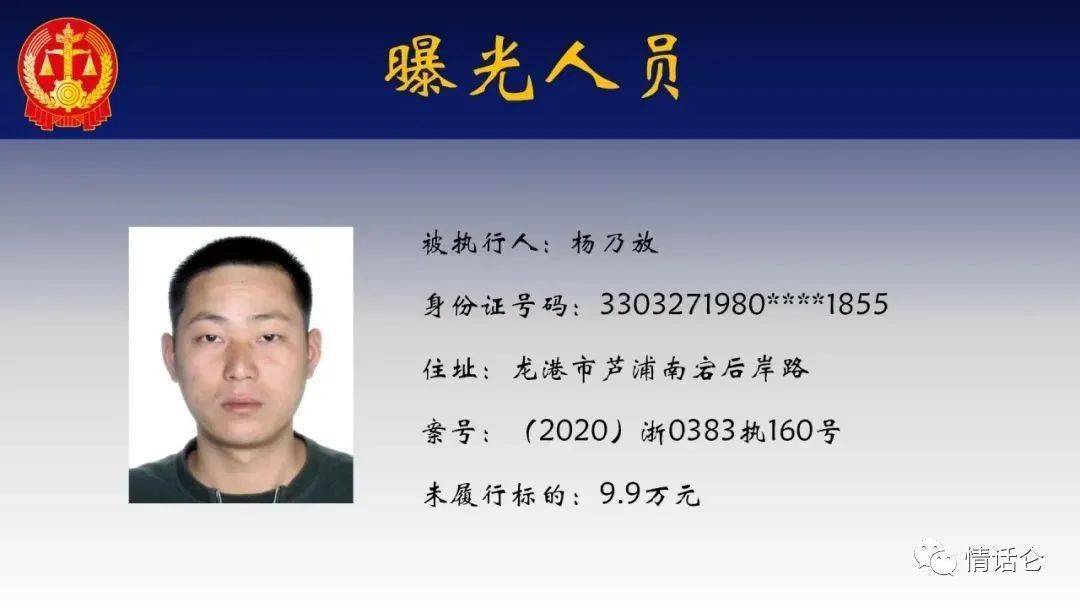 龙港法院新出一批老赖名单!姓名照片,住址全公布!有你欠你钱的吗?