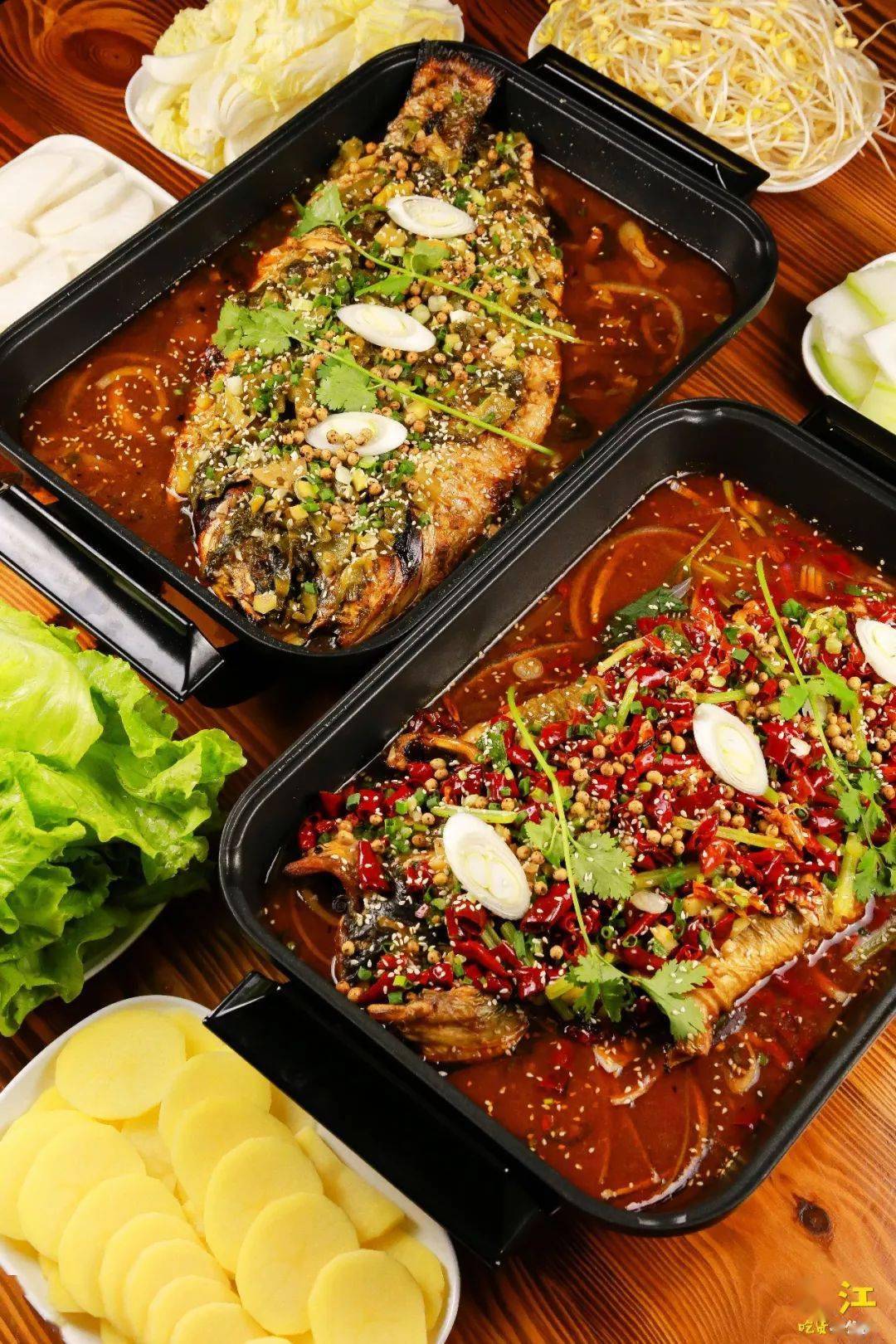 3个 烤鱼配菜6选2豆芽,白萝卜,冬瓜生菜,土豆片,大白菜烤鱼口味8选1