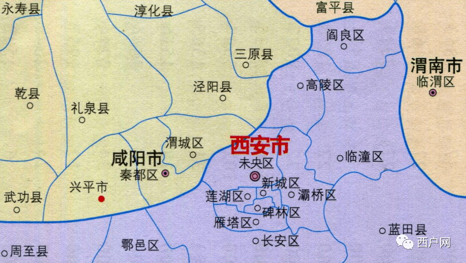 西安各区地图分布图片