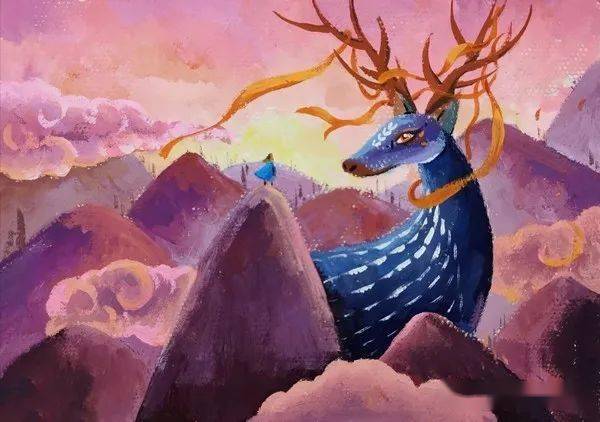 关键词:设计,练习,手稿,插画,水粉,鹿回头,小女孩