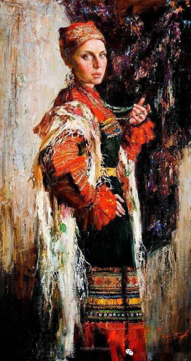 俄罗斯女画家安娜维诺加拉多娃人物肖像油画作品欣赏