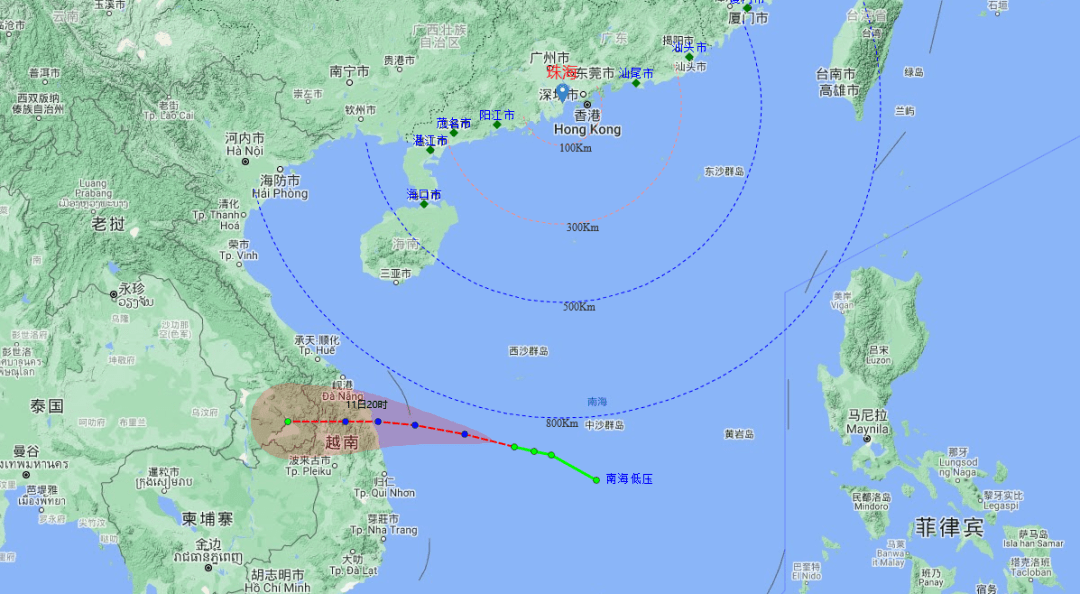号台风"莲花"南海中部的云团加强为热带低压终于有一团云修成正果周六