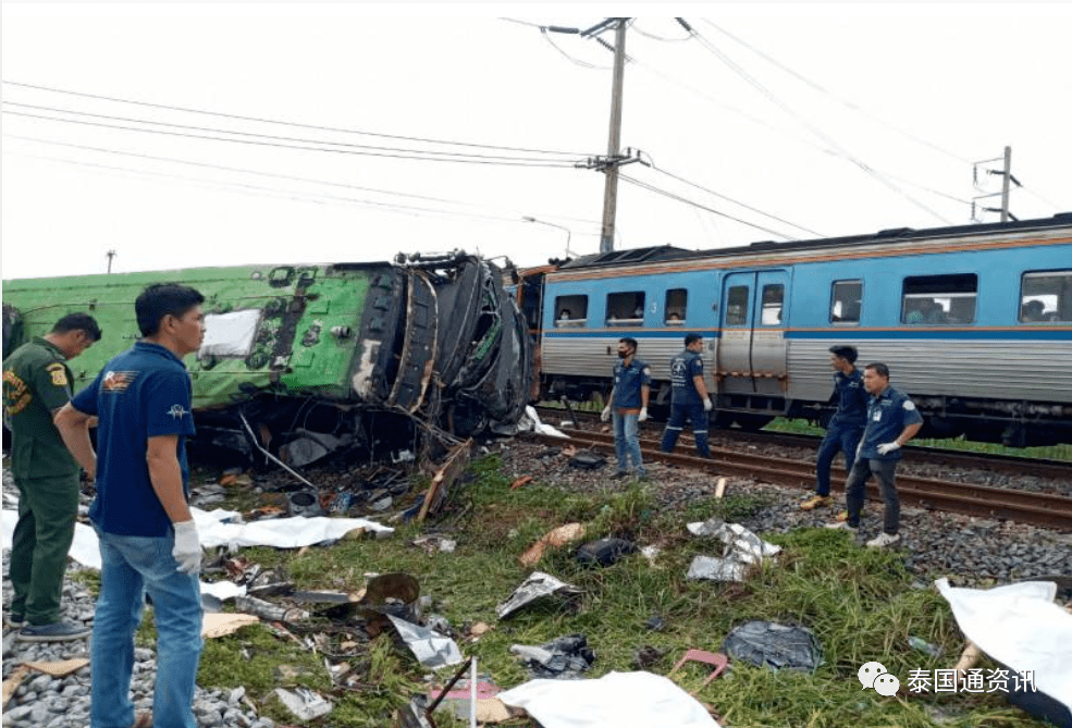 突发!泰国一火车与大巴车相撞,已致至少50人伤亡