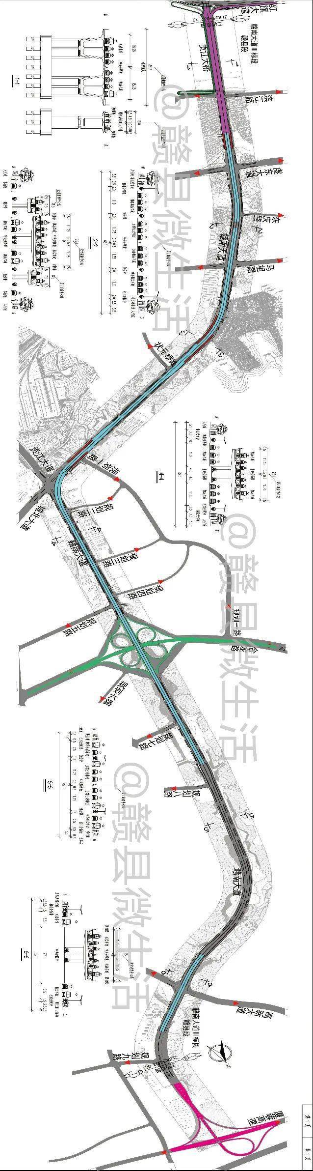 赣州高架桥总路线图图片