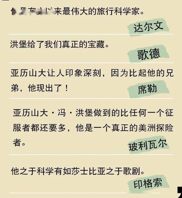 他在自然科学史上有很高的地位,与李特尔同为近代地理学的主要创建人