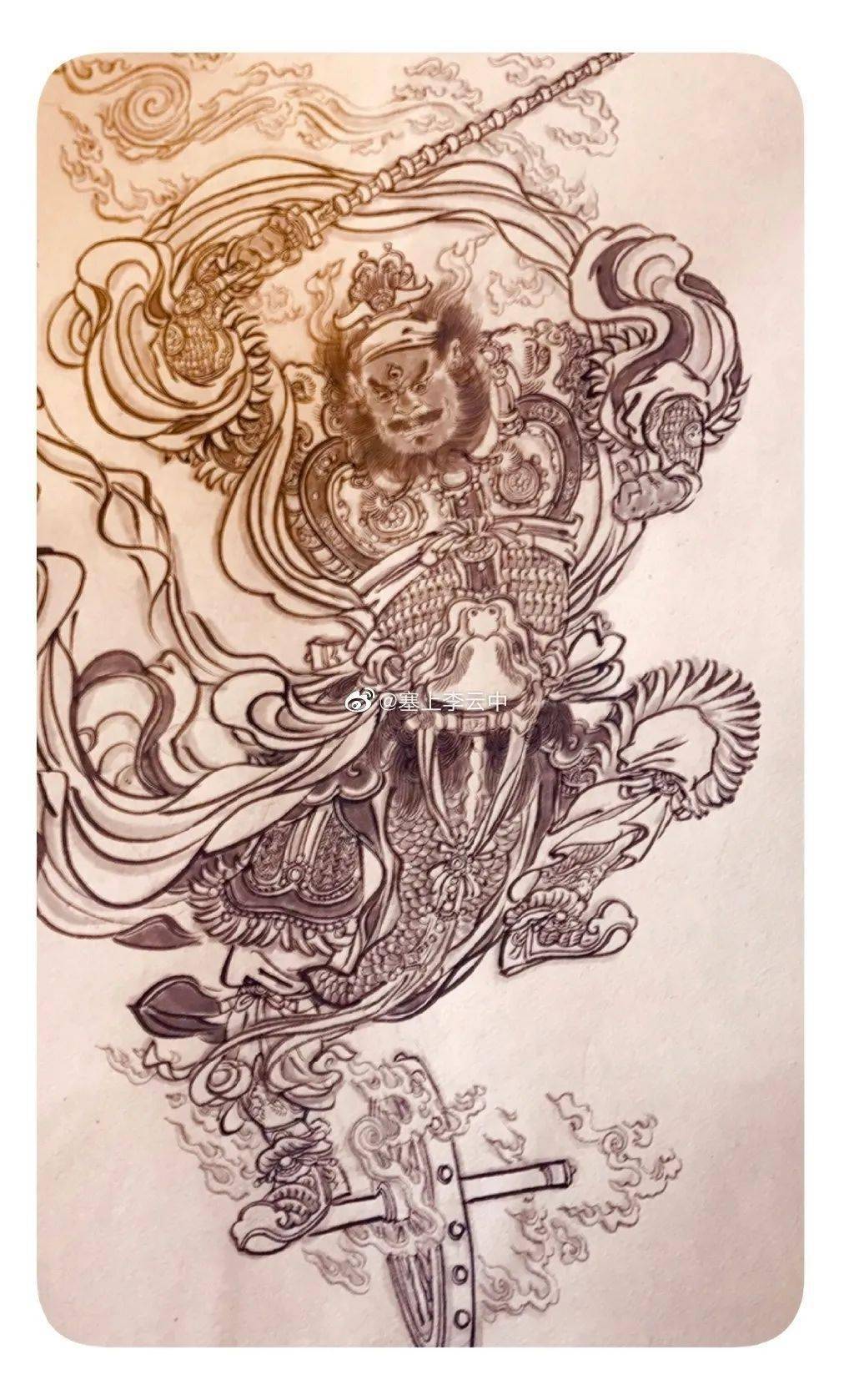 李云中绘制的三国人物他对自己作品的评价是"谋士如龙,猛将如虎"画面