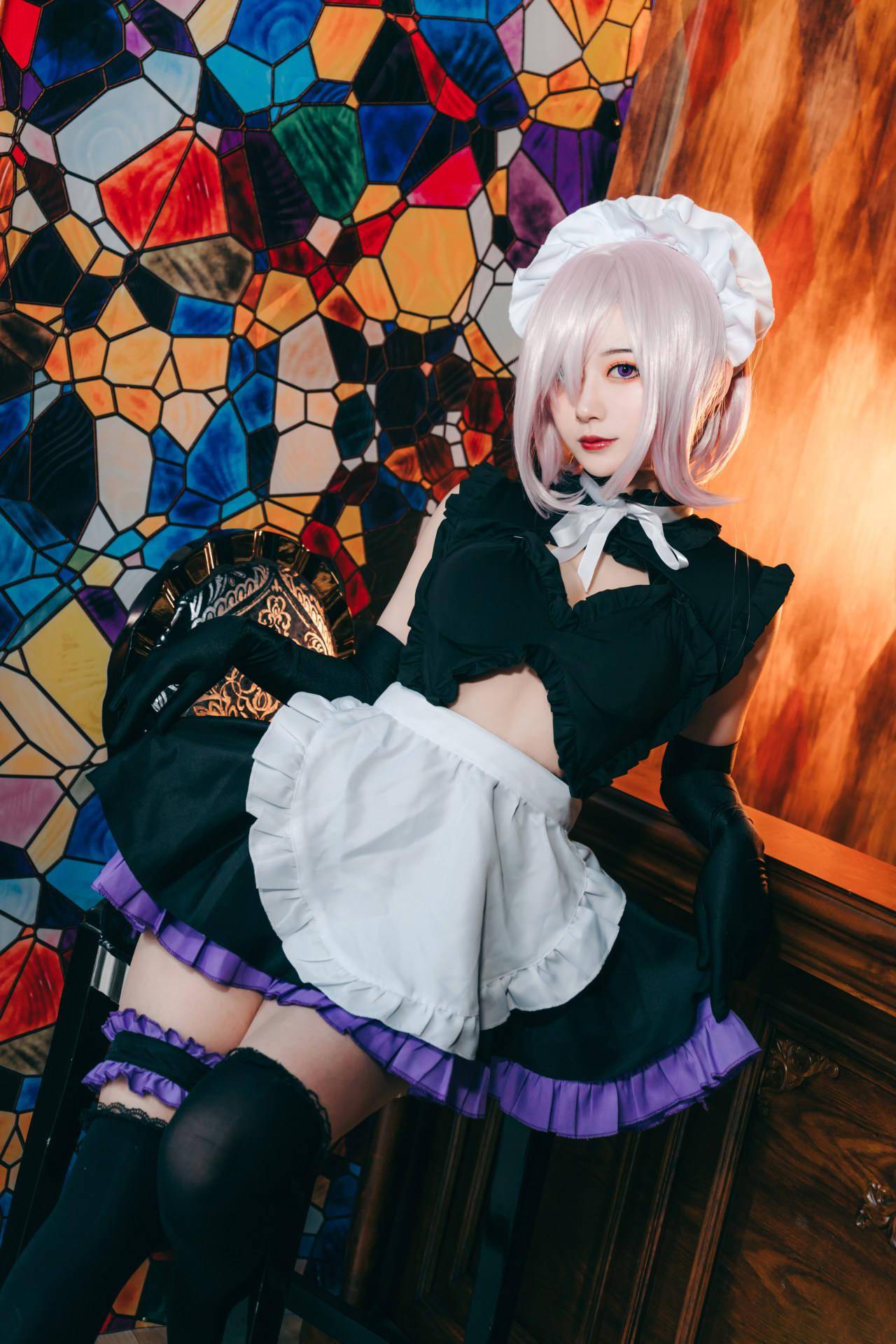 玛修 女仆装cosplay_手机搜狐网