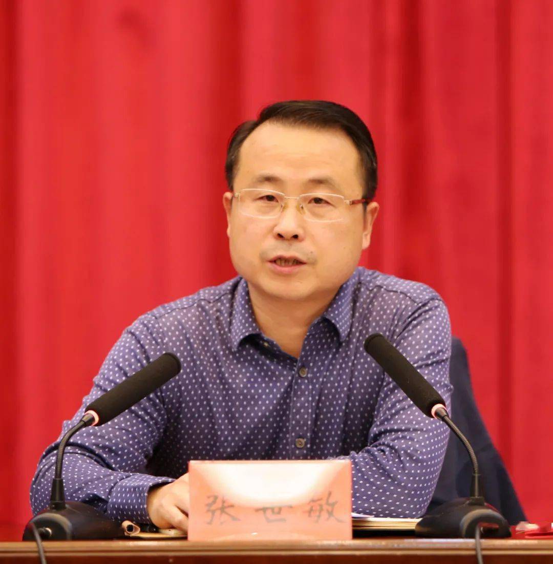 市委书记张世敏在会上讲话.